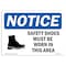 Signmission OSHA Sign, Safety Shoes Must Be Worn In This Area, 14in X 10in Aluminum, 14" W, 10" H, Landscape OS-NS-A-1014-L-16533 - alternate 1